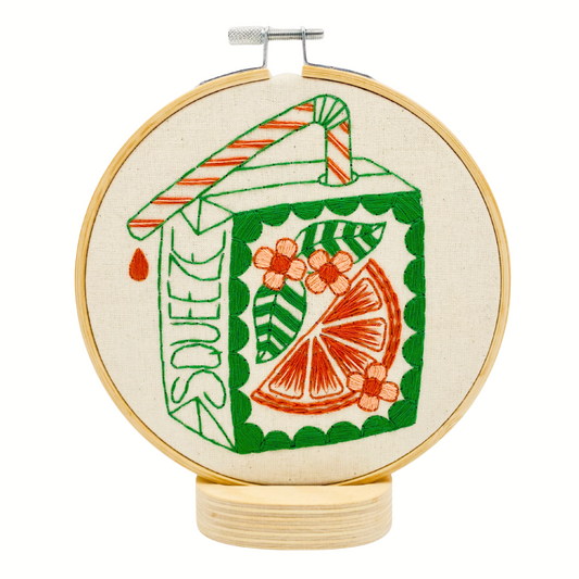 Orange Juice Box Complete Embroidery Kit
